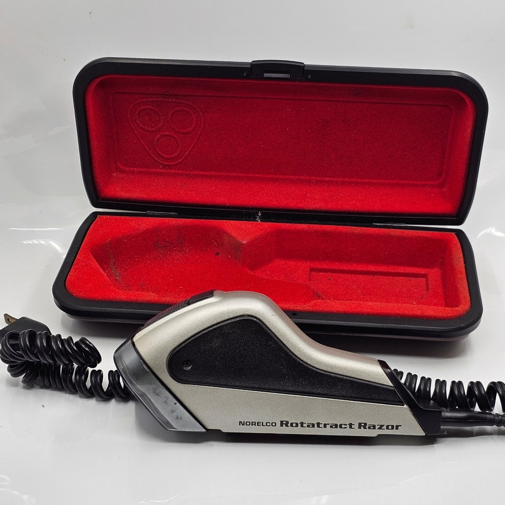 Vintage Norelco Rotatract Razor HP 1601 Triple Rotary Shaver with Case WORKS